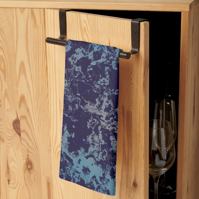 Blue Abstract Kitchen Towel (Thirds Fold)