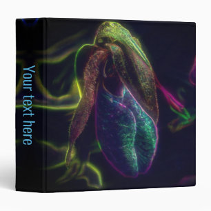 Blue Abstract Lady Slipper Flower Art Personalized Binder