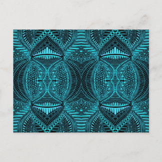 Blue Abstract Landscape Postcard