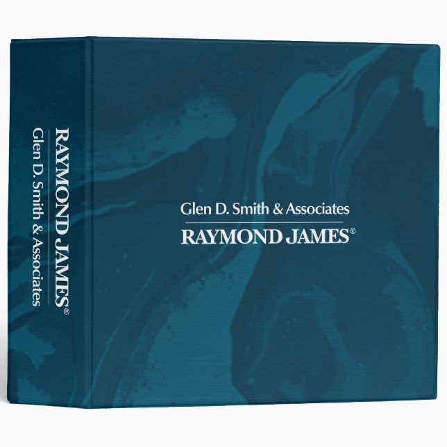 Blue abstract linen texture RAYMOND JAMES Logo Binder (Front/Spine)