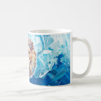 Blue abstract lion head  coffee mug