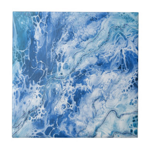 Blue Abstract Marble Background Tile