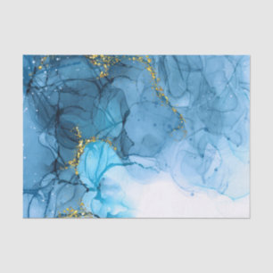 Blue Abstract Marble Tissue Paper