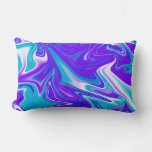 Blue Abstract Marbleized Sky, Lumbar Cushion. Pillow