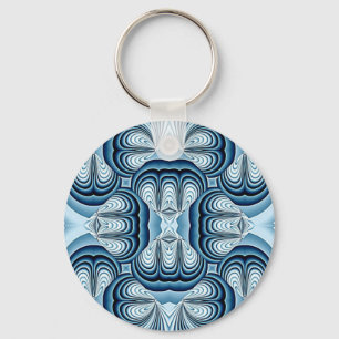 Blue Abstract Mirrors Keychain