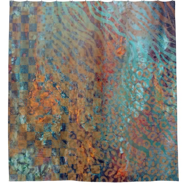  Blue Abstract Mixed Animal And Zebra Skin  (Front)