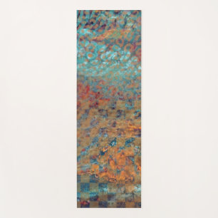 Blue Abstract Mixed Animal And Zebra Skin Yoga Mat