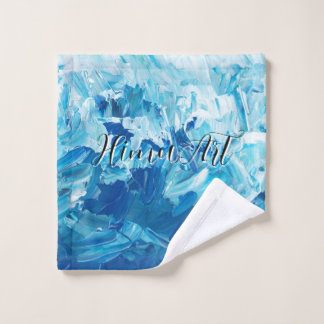 Blue abstract modern  bath towel set