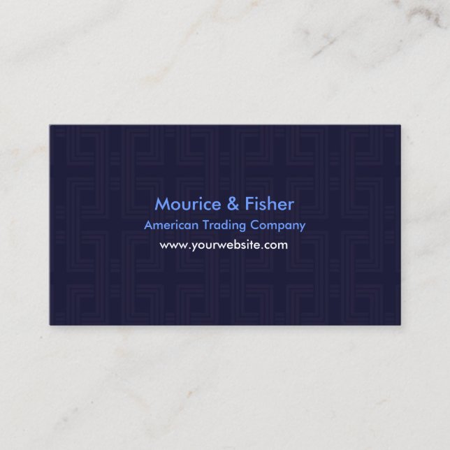 Blue Abstract Modern Business Card (Front)
