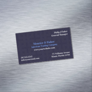 Blue Abstract Modern Magnetic Business Card
