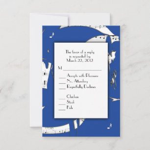 Blue Abstract Music RSVP with Menu Choice