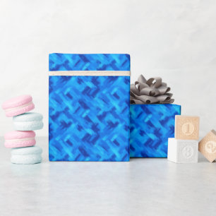 Blue Abstract Paint Wrapping Paper