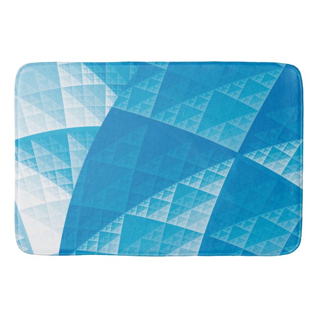 Blue abstract pattern bath mat (Front)