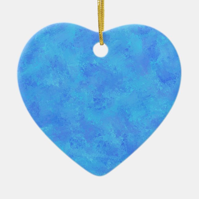 Blue Abstract Pattern  Ceramic Ornament (Front)