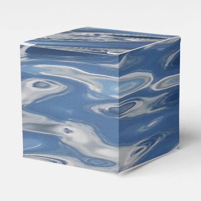 Blue abstract pattern favor box (Front Side)