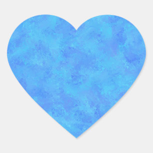 Blue Abstract Pattern Heart Sticker