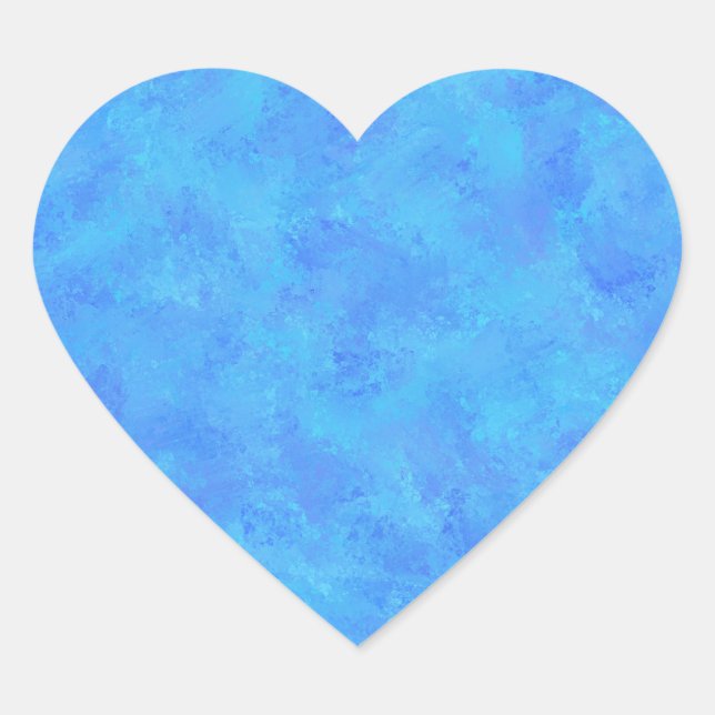 Blue Abstract Pattern  Heart Sticker (Front)