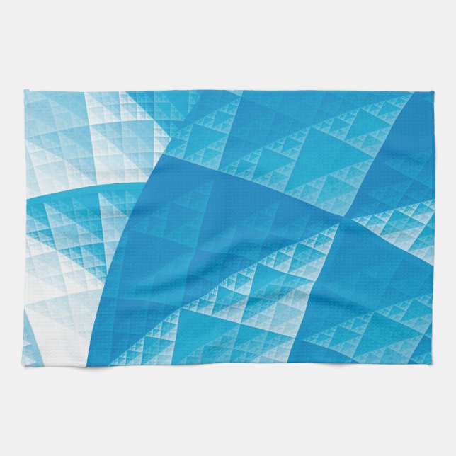 Blue abstract pattern kitchen towel (Horizontal)