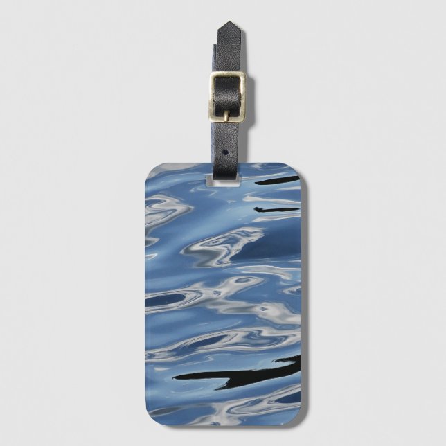 Blue abstract pattern luggage tag (Front Vertical)