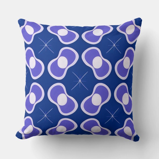 Blue Abstract Pattern Throw Pillow (Front)