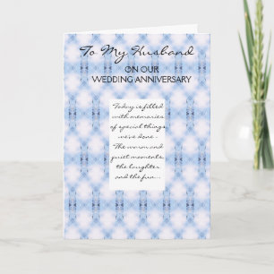 Blue Abstract Personalised Husband Anniversary Card