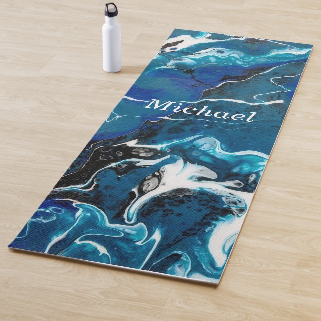 Blue Abstract Personalized Yoga Mat (In Situ)