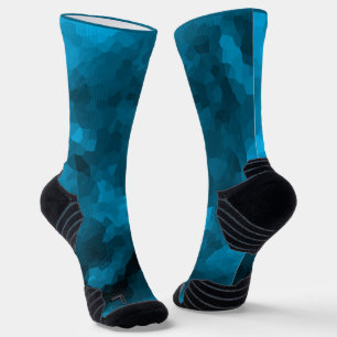 Blue abstract polygonal background socks