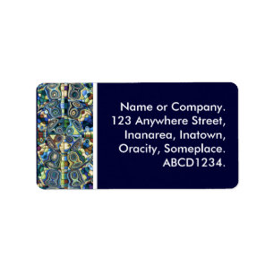 Blue Abstract Pond II Label