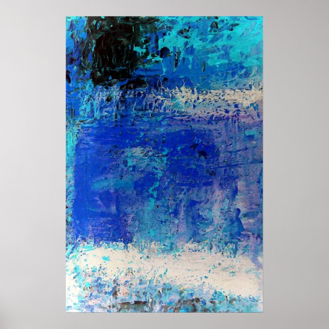 Blue Abstract Print Art Decor Minimalist Posters (Front)