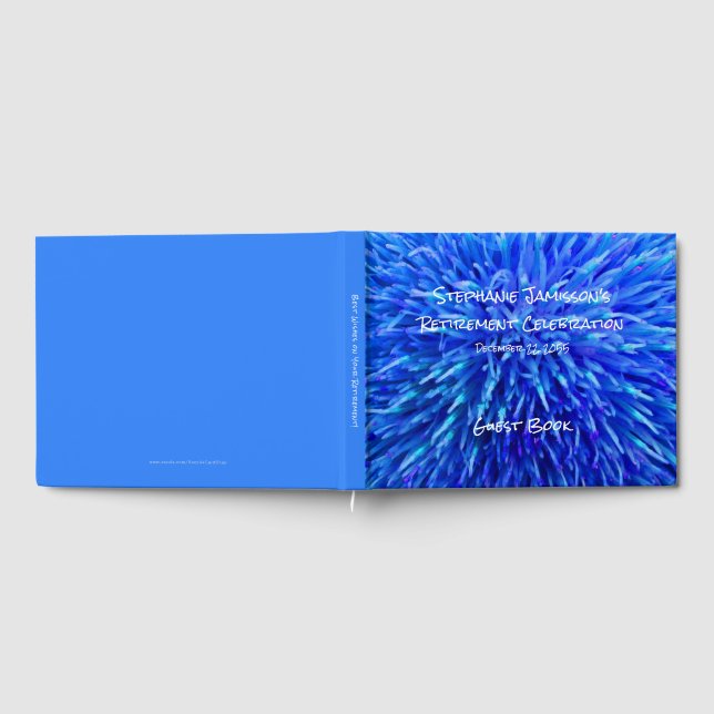 Blue Abstract Retirement Party Memory/Guest Book (Full)