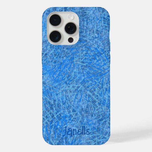 Blue Abstract Safari Journey Print iPhone Case (Back)