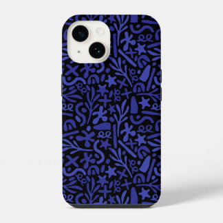 blue abstract seamless pattern iPhone 14 case