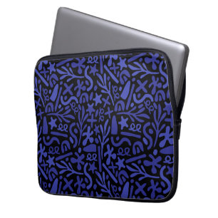 blue abstract seamless pattern laptop sleeve