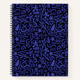 blue abstract seamless pattern notebook