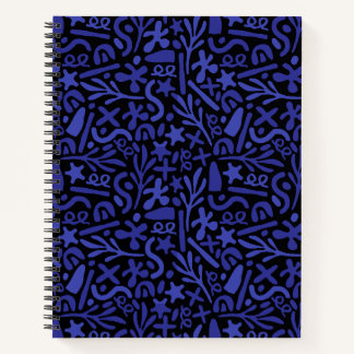 blue abstract seamless pattern notebook
