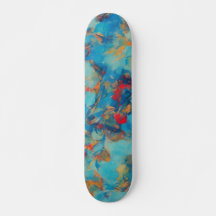 Blue Abstract Skateboard