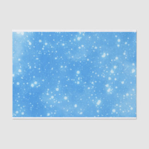Blue Abstract Sky Background with White Snowflake Tissue Paper