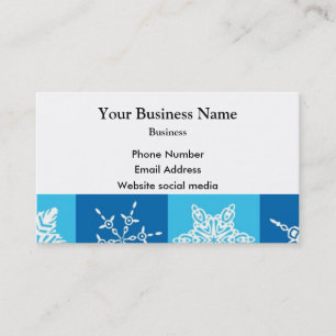 Blue abstract snowflake business card
