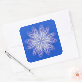 Blue Abstract Snowflake Sticker