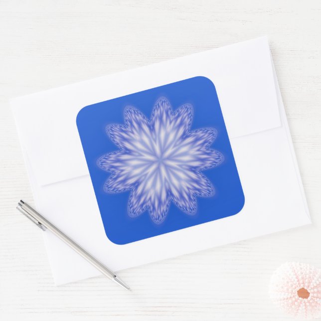 Blue Abstract Snowflake Sticker (Envelope)