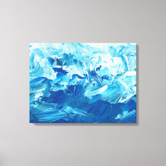 Blue Abstract Splash Art Canvas Print