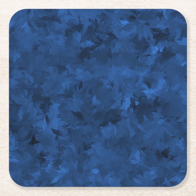 Blue Abstract Square Paper Coaster (Front)