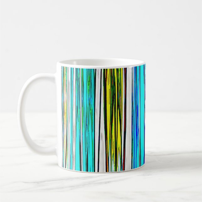 Blue Abstract Stripes 606 Coffee Mug (Left)