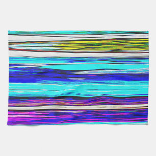 Blue Abstract Stripes 606 Kitchen Towel