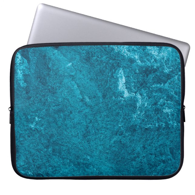 Blue abstract textureabstract, art, graphic decor, laptop sleeve (Front)