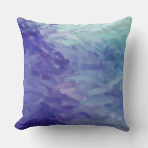 Blue Abstract Throw Pillow