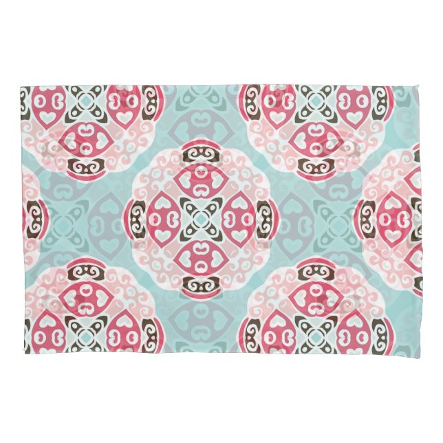 Blue abstract tiles: cute vintage. pillowcase (Front)