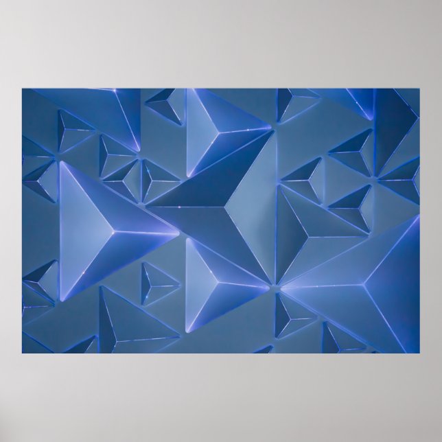 Blue abstract wallpaper poster (Front)