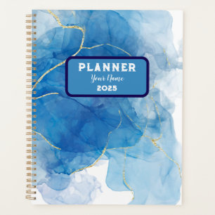 Blue Abstract Water Colour Planner