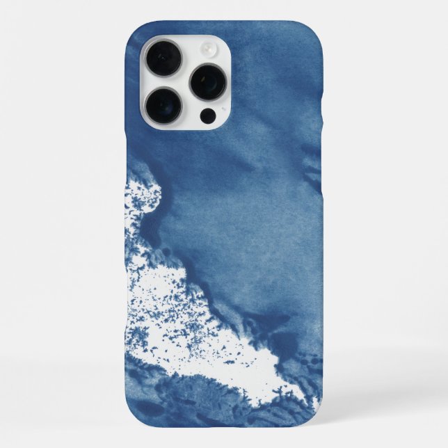 Blue Abstract Watercolor Background iPhone Case (Back)